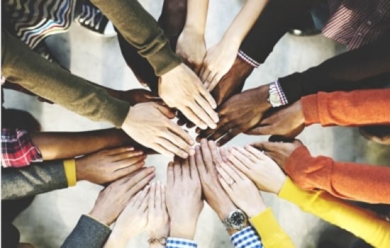 group of diverse hands